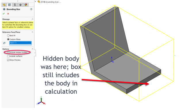 SolidWorks 2018边界框隐藏主体 SolidWorks 2018边界框隐藏主体
