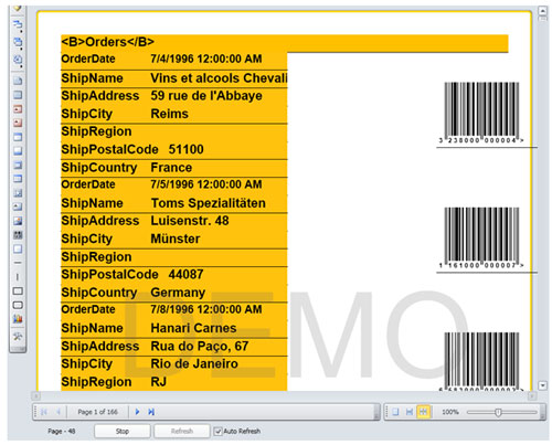 Stimulsoft Reports.Wpf,报表检测器,数据源,订单,修复报表