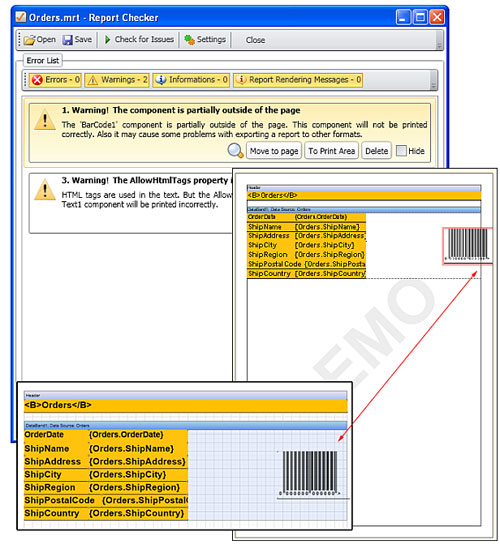 Stimulsoft Reports.Wpf,报表检测器,数据源,订单,修复报表